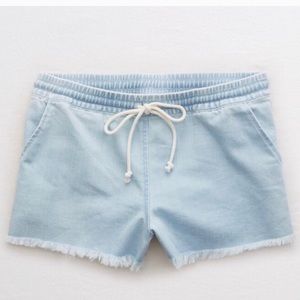 Aerie Denim Drawstring Shorts (NWT)